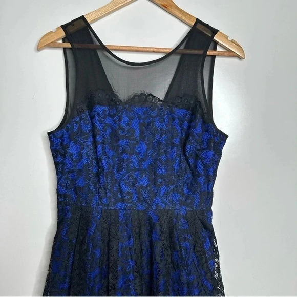 Moulinette Soeurs Anthropologie NWT Saphire Illusion Lace Overlay Dress Size 4 - Picture 4 of 14